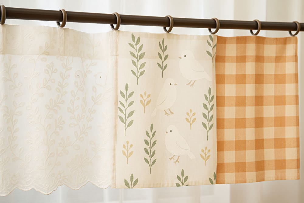 100均カフェカーテンの比較（ダイソー・セリア・キャンドゥ）