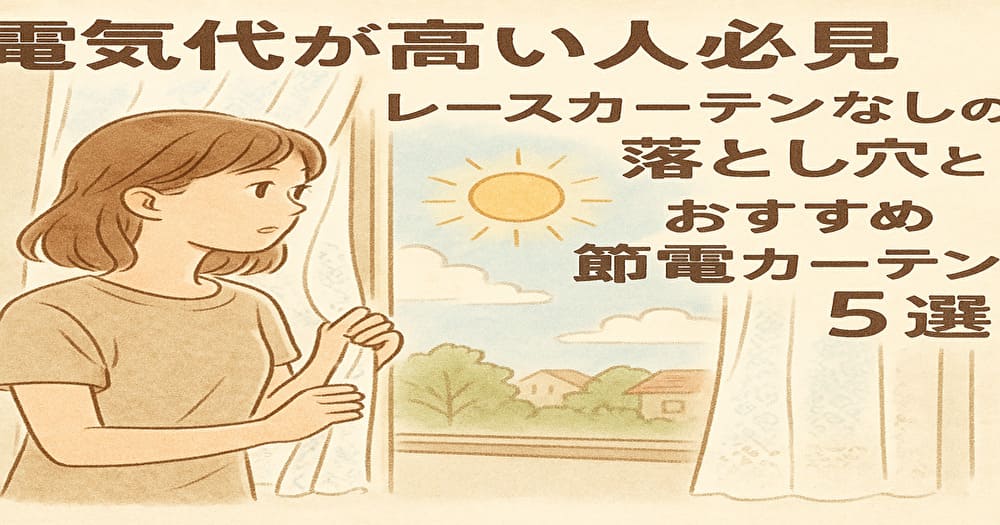 レースカーテンなし　節電カーテン