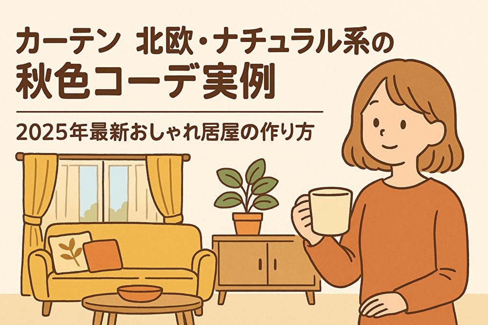 カーテン 北欧・ナチュラル系の秋色コーデ実例｜2025年最新おしゃれ部屋の作り方のアイキャッチ画像